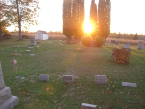 The churchyard of the Bethany Covenant Church in Stephenson, Michigan. Note the Swedish surname, Fredrickson, on the gravestones in the foreground. Photo Credit: Marcus Cederström