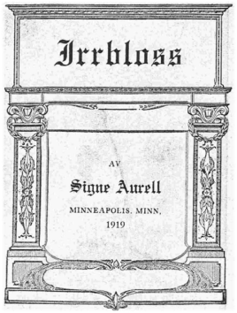 Title page of Signe Aurell's self-published book of poetry from 1919